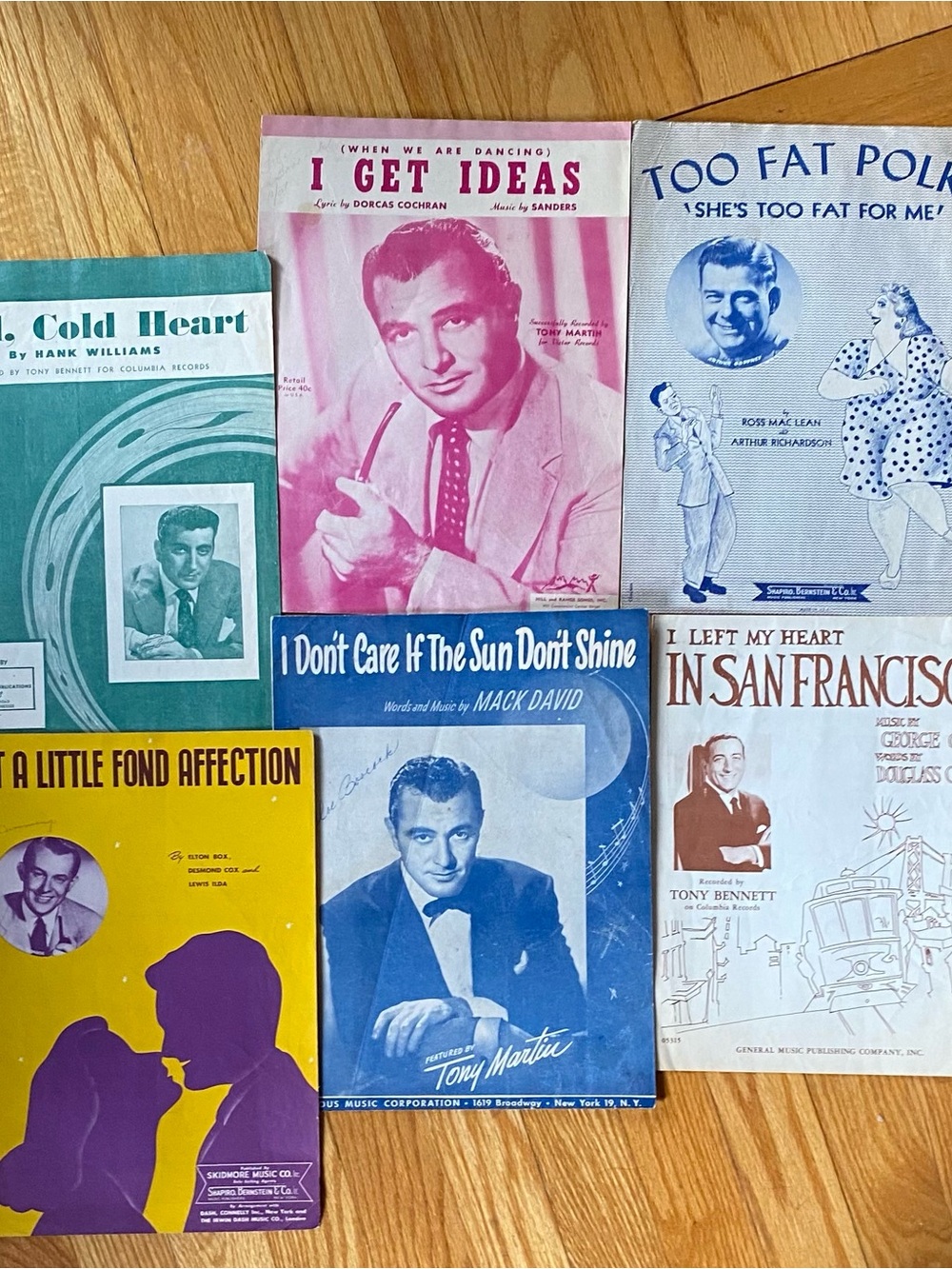 Vintage 40’s 50’6  Sheet Music Collection of 6 Tony Martin Bennet Hank Williams
